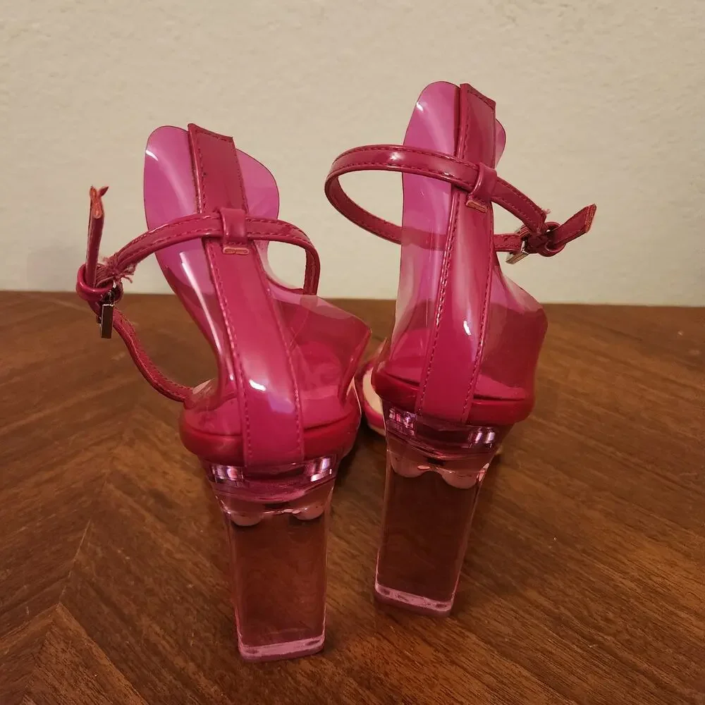 Nanette Lepore Y2k Barbiecore Jelly Heels Size 7